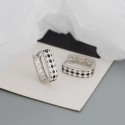 U-shaped Chessboard Hoop Earrings - MLYH424