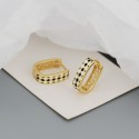 U-shaped Chessboard Hoop Earrings - MLYH424