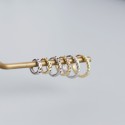 Minimalist Beaded Rhinestone Hoop Earrings - MLYH427
