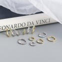 Minimalist Beaded Rhinestone Hoop Earrings - MLYH427