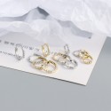 Minimalist Beaded Rhinestone Hoop Earrings - MLYH427
