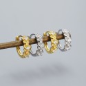 Sparkling 3 Flowers Hoop Earrings - MLYH429