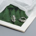 Sparkling 3 Flowers Hoop Earrings - MLYH429