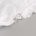Pave 3 Leaf Clover Hoop Earrings - MLYH432