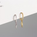 Pave Double Fold Lightning Dangle Earrings - MLYH434