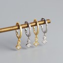 Square and Round Gemstone Dangle Earrings - MLYH435