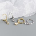 Square and Round Gemstone Dangle Earrings - MLYH435