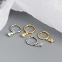 Square and Round Gemstone Dangle Earrings - MLYH435