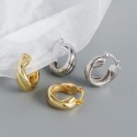 X-shaped Cross Lines Hoop Earrings - MLYH440