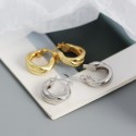 X-shaped Cross Lines Hoop Earrings - MLYH440