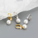 Square Rhinestone and Pearl Dangle Earrings - MLYH441