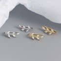 Sparkling Leaf Hoop Earrings - MLYH446