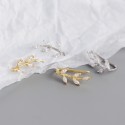 Sparkling Leaf Hoop Earrings - MLYH446