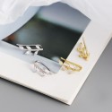 Sparkling Leaf Hoop Earrings - MLYH446