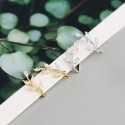 Sparkling Leaf Hoop Earrings - MLYH446