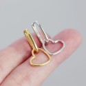 Metallic Glossy Heart Dangle Earrings - MLYH454