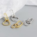 Metallic Glossy Heart Dangle Earrings - MLYH454