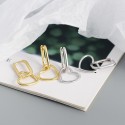 Metallic Glossy Heart Dangle Earrings - MLYH454