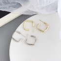 C-shaped Hollow Tube Hoop Earrings - MLYH457