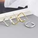 C-shaped Hollow Tube Hoop Earrings - MLYH457