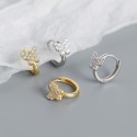 Elegant Pave Butterfly Hoop Earrings - MLYH462