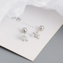 Sparkling Marquise Gems and Pearl Stud Earrings - MLYH468