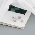Sweet Square Gems and Pearl Stud Earrings - MLYH471