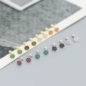 Colorful 8 Petal Flower Stud Earrings - MLYH473