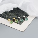 Colorful 8 Petal Flower Stud Earrings - MLYH473