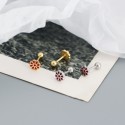 Colorful 8 Petal Flower Stud Earrings - MLYH473