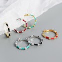 Elegant Colorful Bamboo Hoop Earrings - MLYH480