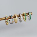 Metallic Gems Row Hoop Earrings - MLYH481