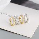 Metallic Gems Row Hoop Earrings - MLYH481