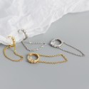 Tassel Chain and Gemstone Hoop Earrings - MLYH482