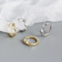 Vintage 3 Rhombus Rhinestone Hoop Earrings - MLYH483