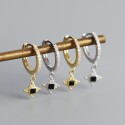 Vintage Star with Square Gem Dangle Earrings - MLYH485