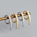 Pave Long Rivet Hoop Earrings - MLYH486