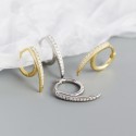 Pave Long Rivet Hoop Earrings - MLYH486