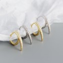Pave Long Rivet Hoop Earrings - MLYH486