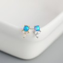 Three Leaf Clover and Opal Stud Earrings - MLYH489