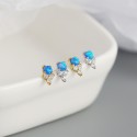 Three Leaf Clover and Opal Stud Earrings - MLYH489