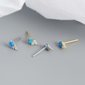 Three Leaf Clover and Opal Stud Earrings - MLYH489