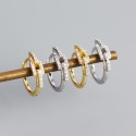 Metallic Pave Linked Hoop Earrings - MLYH490