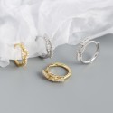 Metallic Pave Linked Hoop Earrings - MLYH490