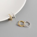 Minimalist Pave Overlapping Hoop Earrings - MLYH492