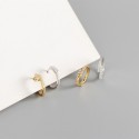 Minimalist Pave Overlapping Hoop Earrings - MLYH492