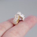 Irregular Wavy Gem Row Hoop Earrings - MLYH495
