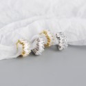 Irregular Wavy Gem Row Hoop Earrings - MLYH495