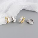 Irregular Wavy Gem Row Hoop Earrings - MLYH495