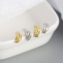 Metallic Entwined Lines Stud Earrings - MLYH497
